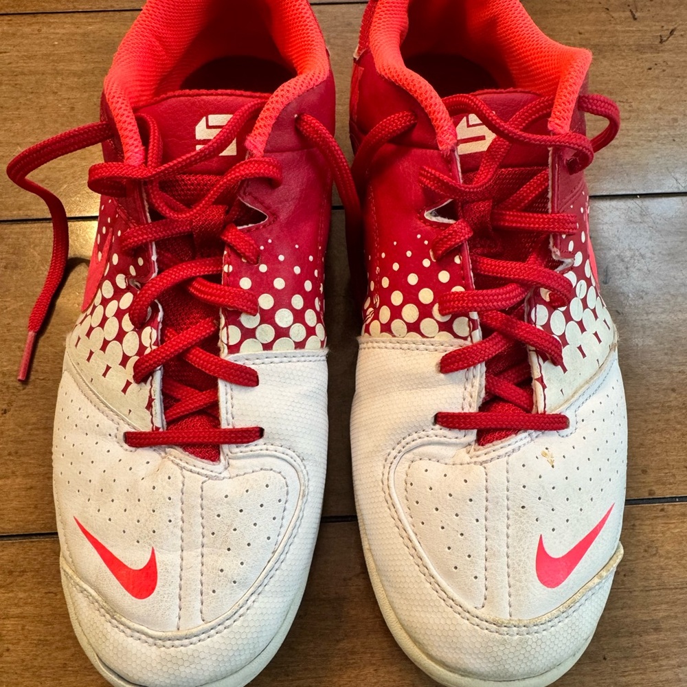 Nike Elastico Youth Red and White Indoor Soccer Shoes